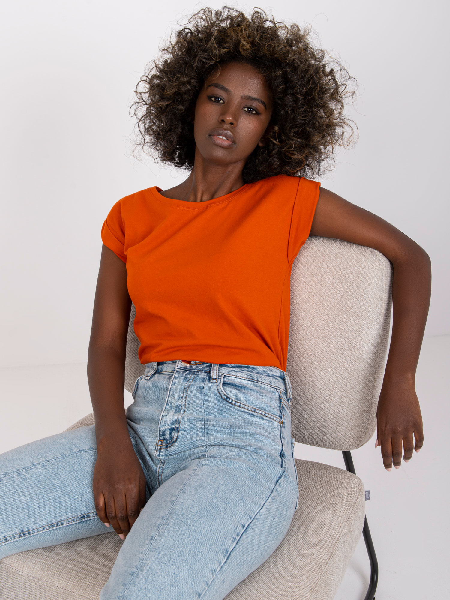 Dámské tričko RV-TS-4833.93P BASIC FEEL GOOD Barva: Oranžová, Velikost: XL (obrázek 8)