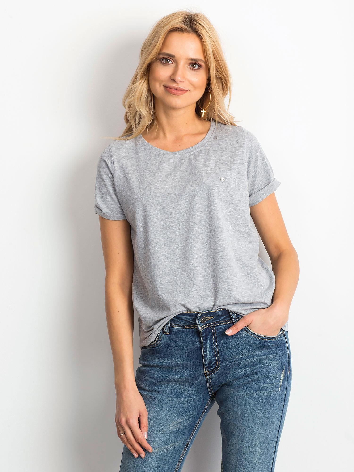 Dámské tričko RV-TS-4838.42P BASIC FEEL GOOD Barva: Šedá, Velikost: XS (obrázek 4)