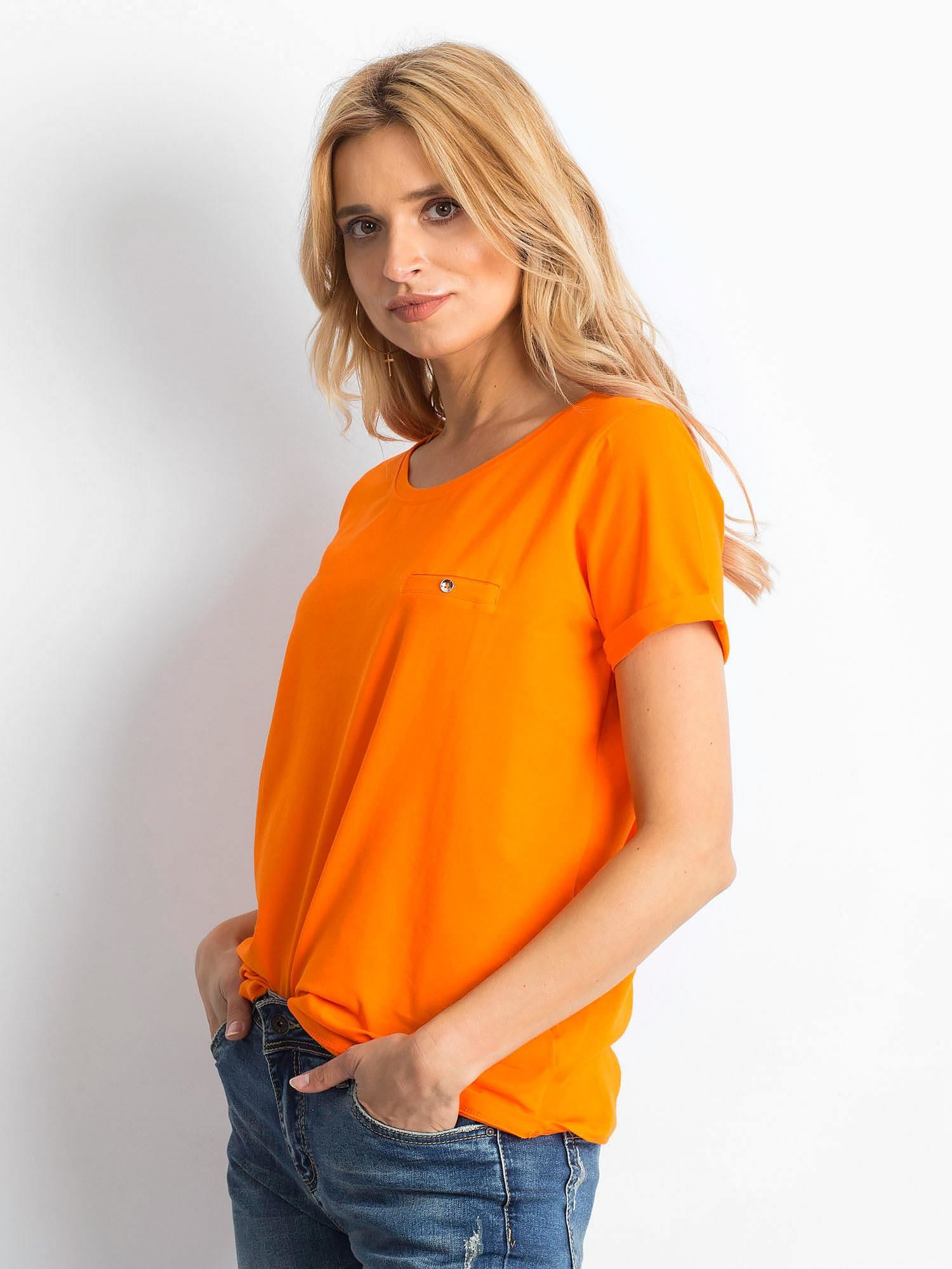 Dámské tričko RV-TS-4838.47P BASIC FEEL GOOD Barva: Oranžová, Velikost: XS (obrázek 3)