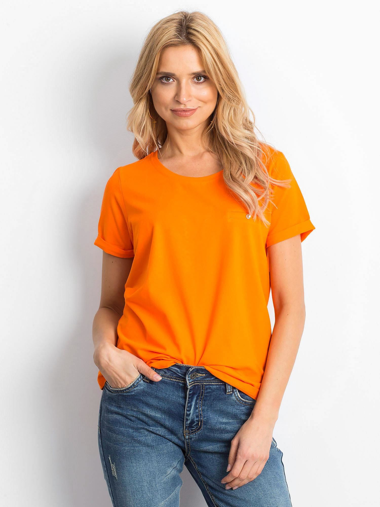Dámské tričko RV-TS-4838.47P BASIC FEEL GOOD Barva: Oranžová, Velikost: XS (obrázek 4)