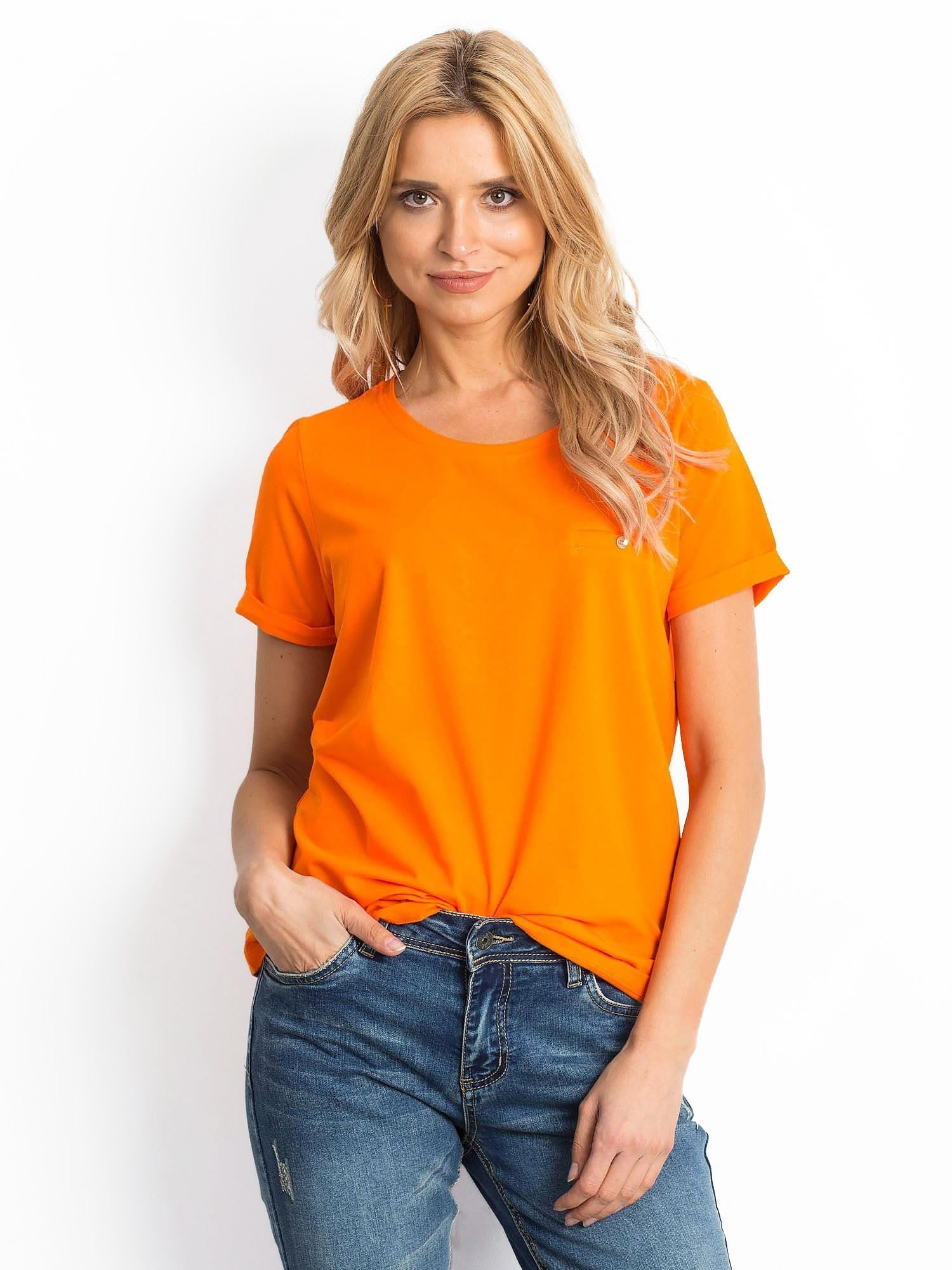 Dámské tričko RV-TS-4838.47P BASIC FEEL GOOD Barva: Oranžová, Velikost: XS (obrázek 5)