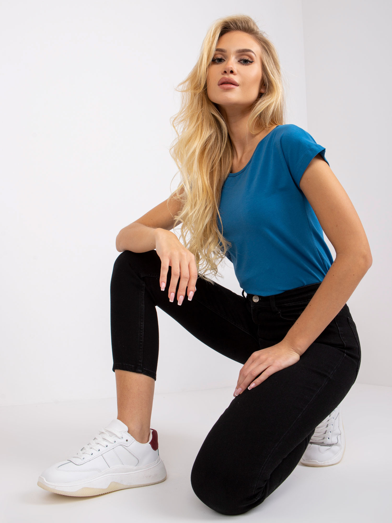 Tričko RV-BZ-4622.89 BASIC FEEL GOOD Barva: Modrá - tmavě, Velikost: XS