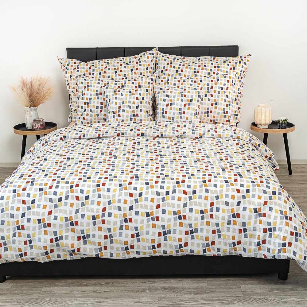 Kvalitex Francouzské prodloužené krepové povlečení 240x220, 70x90cm Mozaika