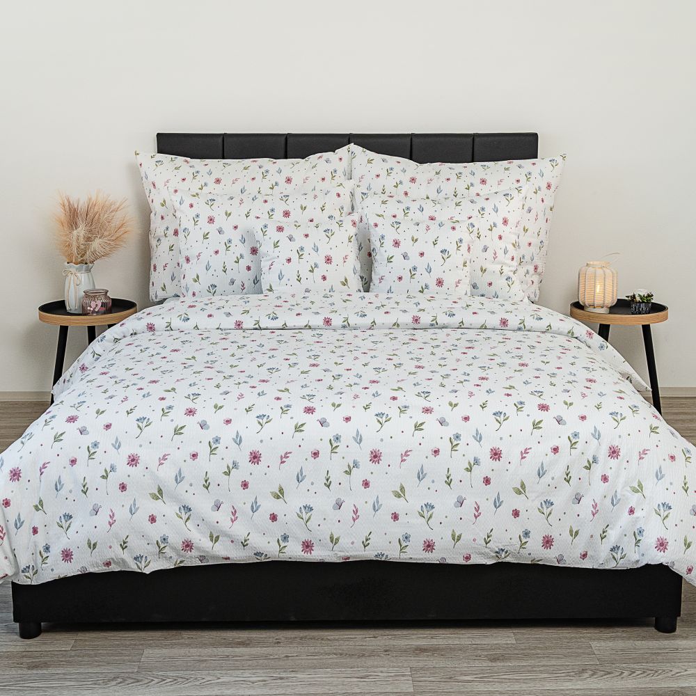 Kvalitex Francouzské prodloužené krepové povlečení 240x220, 70x90cm Letní louka