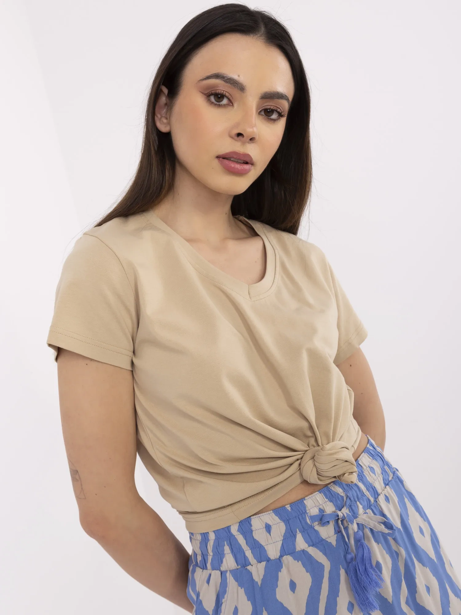 Tričko CLM-TS-1639.12 BASIC FEEL GOOD Barva: Béžová, Velikost: S