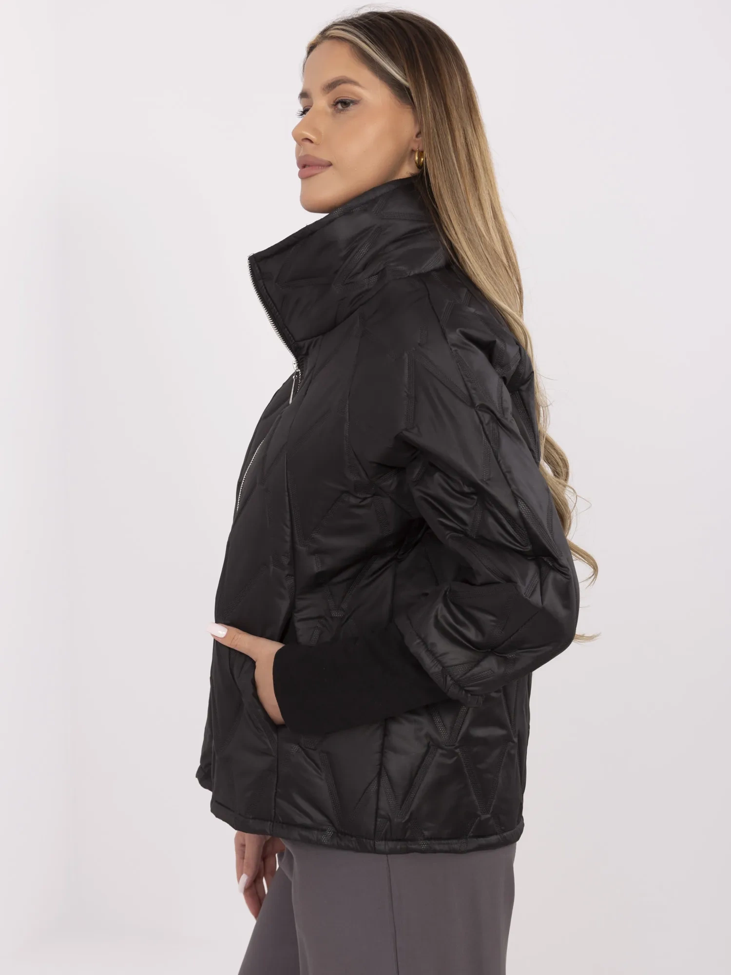 ITALY MODA Bunda -MI-KR-9002-1.74P Barva: Černá, Velikost: UNI