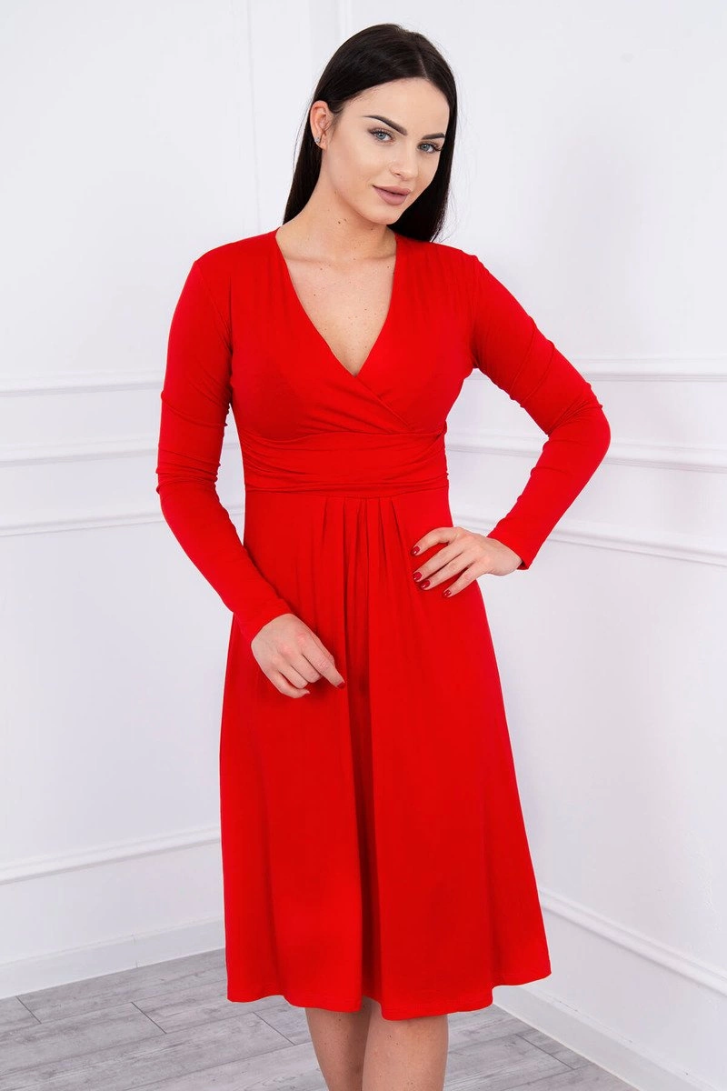 Kesi Šaty 8315 s linií poprsí Barva: Červená, Velikost: 4XL