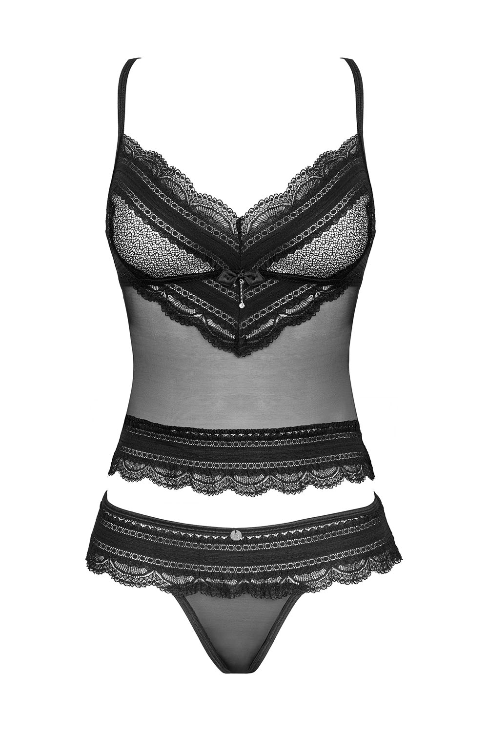 Komplet Obsessive Ivannes top & thong Barva: Černá, Velikost: S/M (obrázek 8)