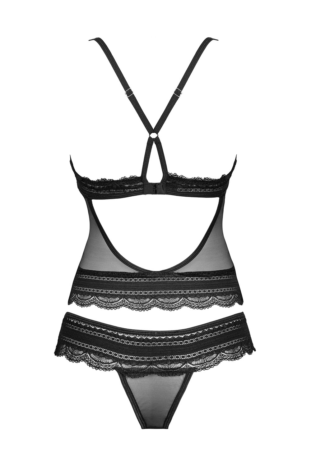 Komplet Obsessive Ivannes top & thong Barva: Černá, Velikost: S/M (obrázek 9)