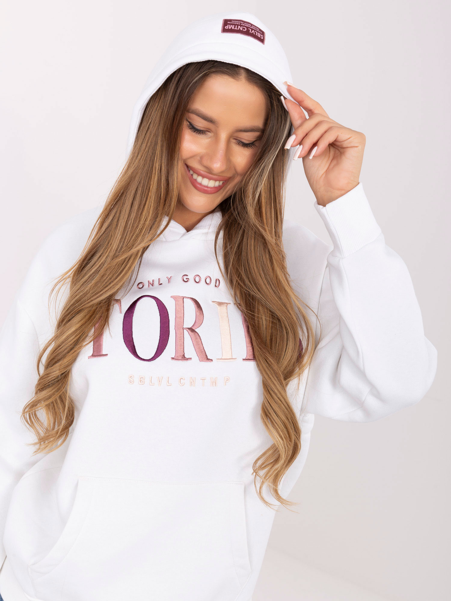 Sublevel Mikina-D10608BC02802A1NO Barva: Bílá, Velikost: XXL