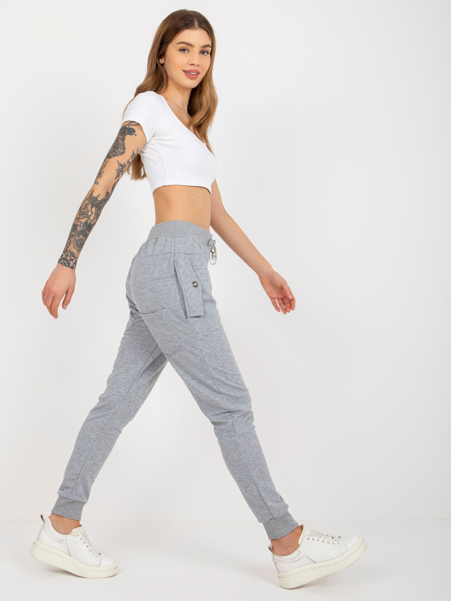 Dámské tepláky EM-DR-HS-20-202.67 Lily Rose Barva: Šedá, Velikost: S