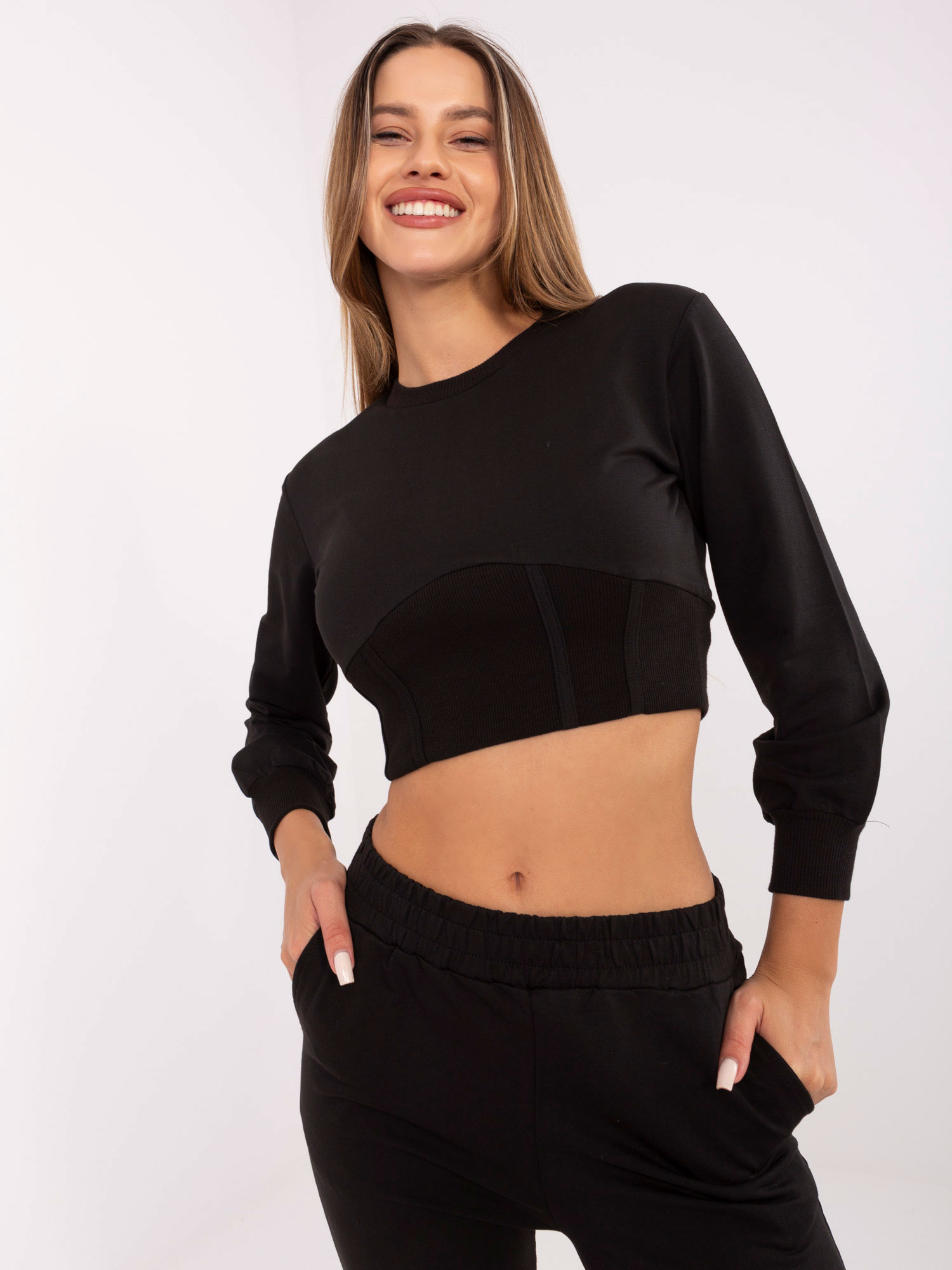 RUE PARIS Komplet-356-KMPL-1203.82 Barva: Černá, Velikost: S