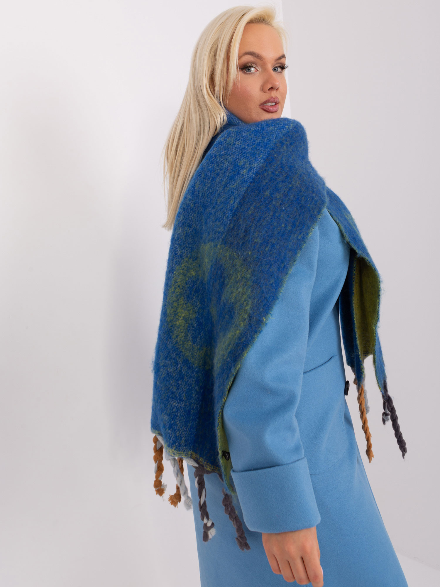 Wool Fashion Italia Šála -AT-SZ-2316.01P Barva: Modrá - tmavě, Velikost: UNI