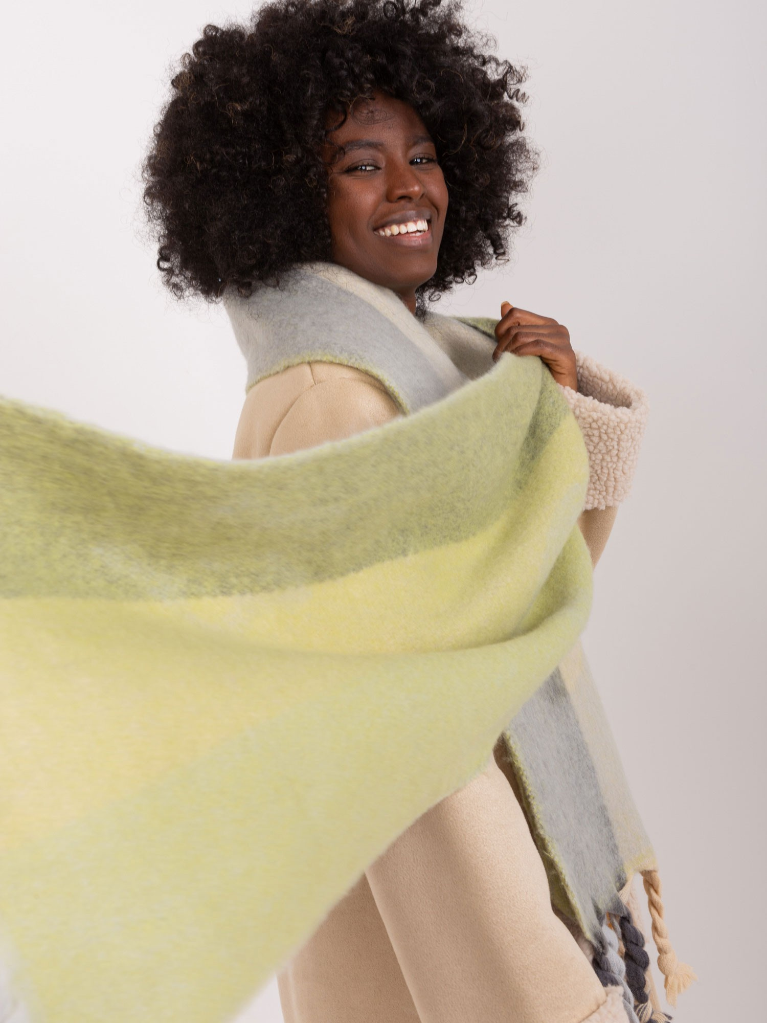 Wool Fashion Italia Šála AT-SZ-2316.79 Barva: Zelená - světle, Velikost: UNI