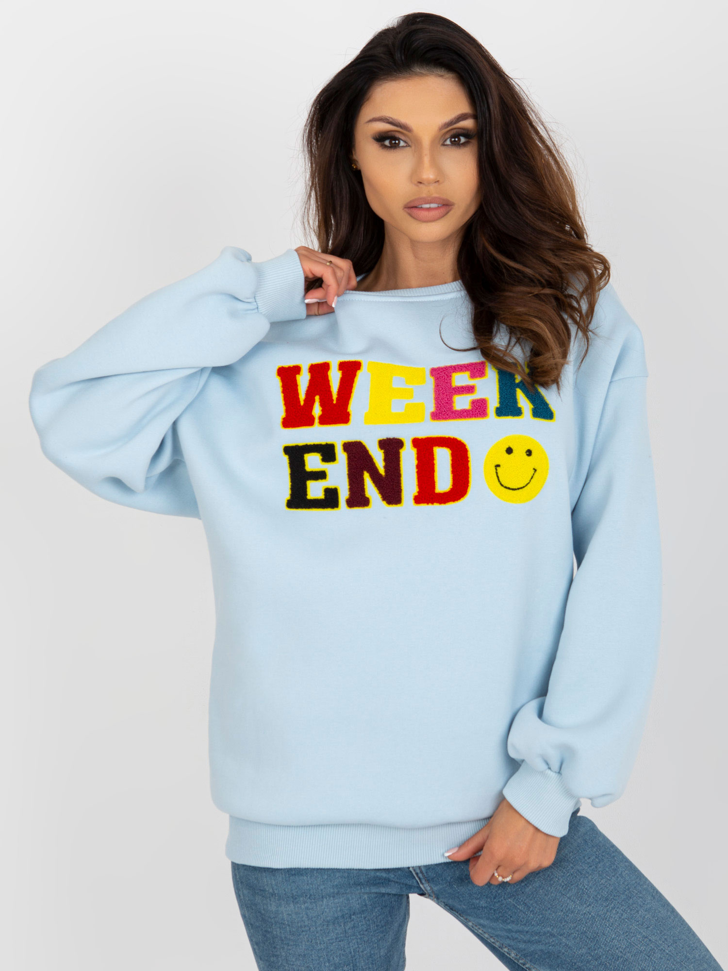 Mikina EM-BL-617-6.30X My Red Lips Barva: Modrá - světle, Velikost: UNI