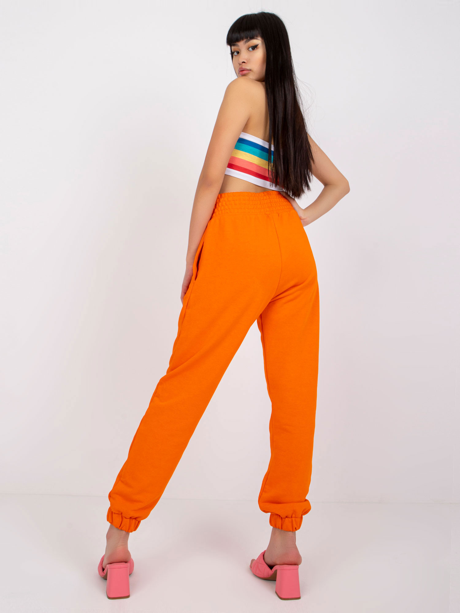 Dámské tepláky RV-DR-7460.11 RUE PARIS Barva: Oranžová, Velikost: L/XL