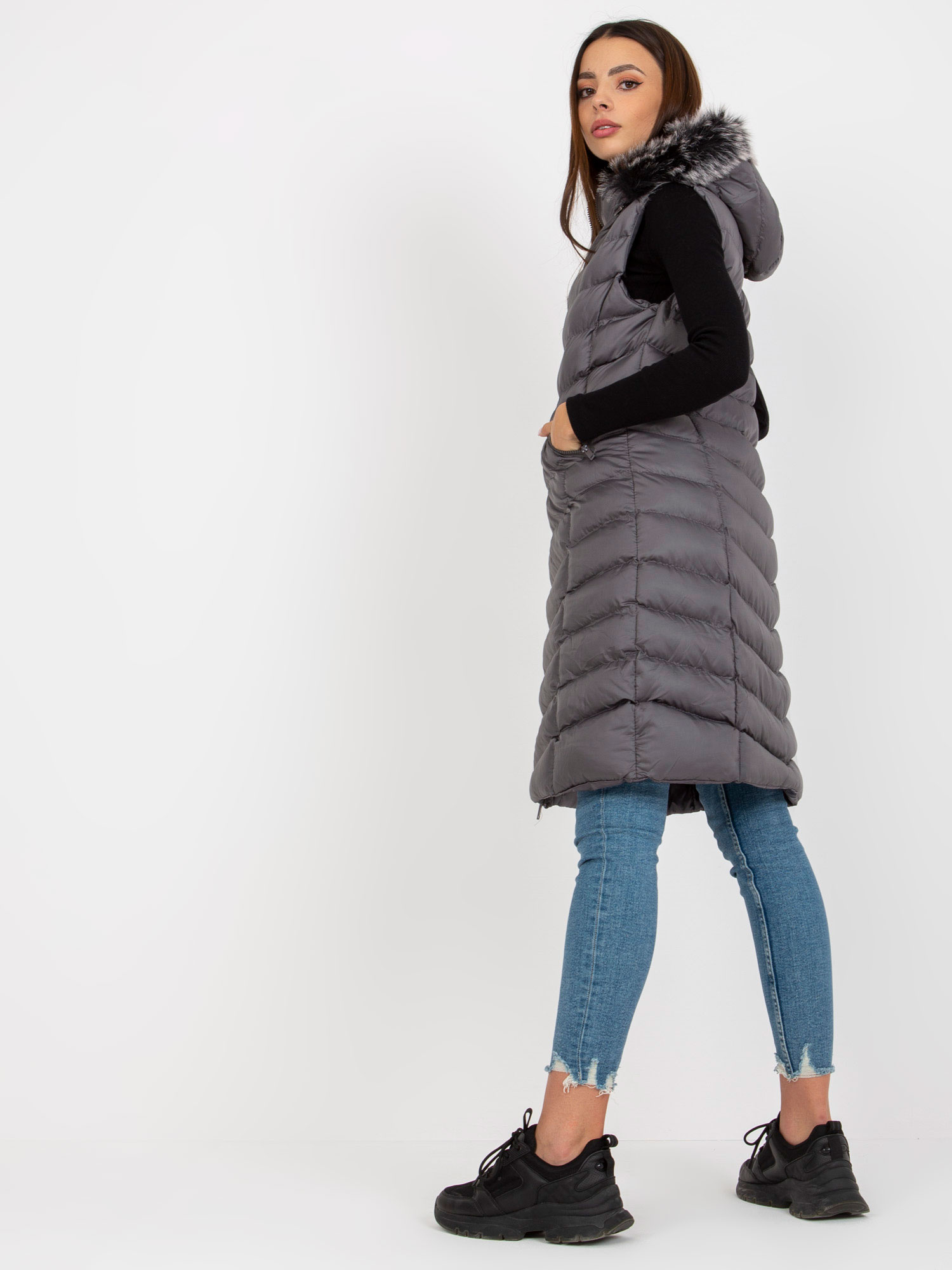 RUE PARIS Vesta -RV-KZ-008.00P Barva: Šedá - tmavě, Velikost: XS