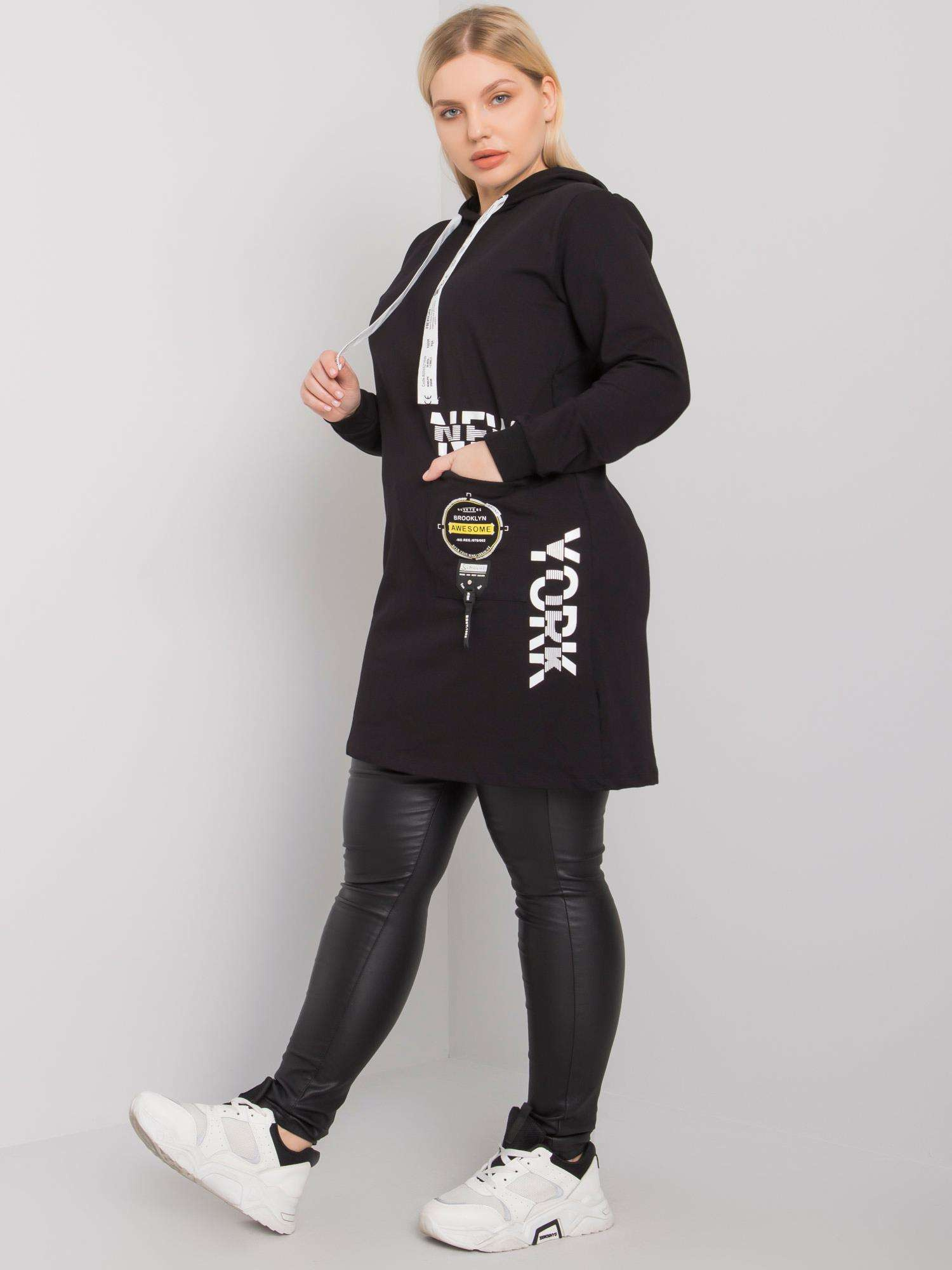 Mikina Plus Size RV-TU-7221.80P RELEVANCE Barva: Černá, Velikost: UNI