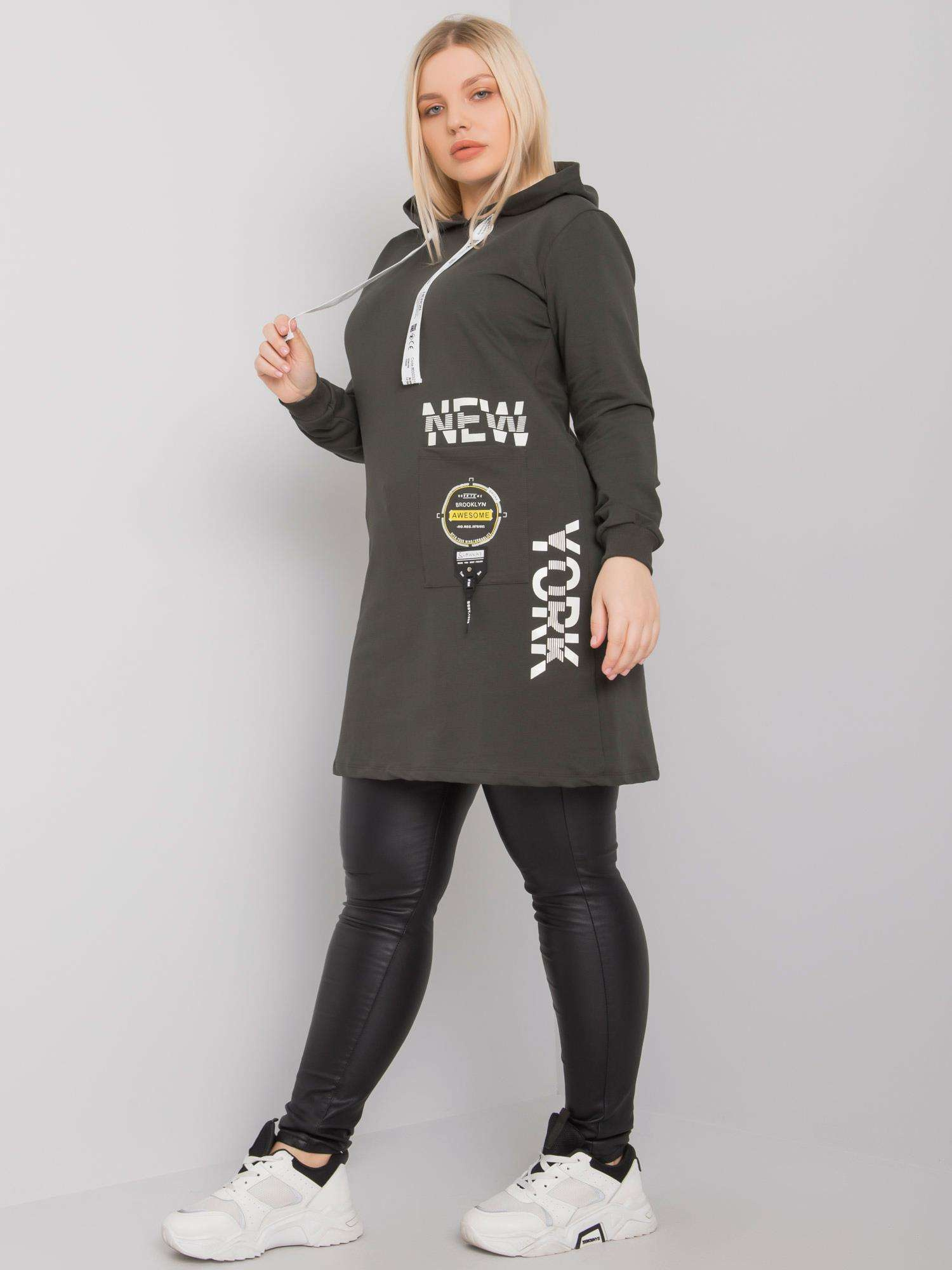 Mikina Plus Size RV-TU-7221.80P RELEVANCE Barva: Zelená, Velikost: UNI