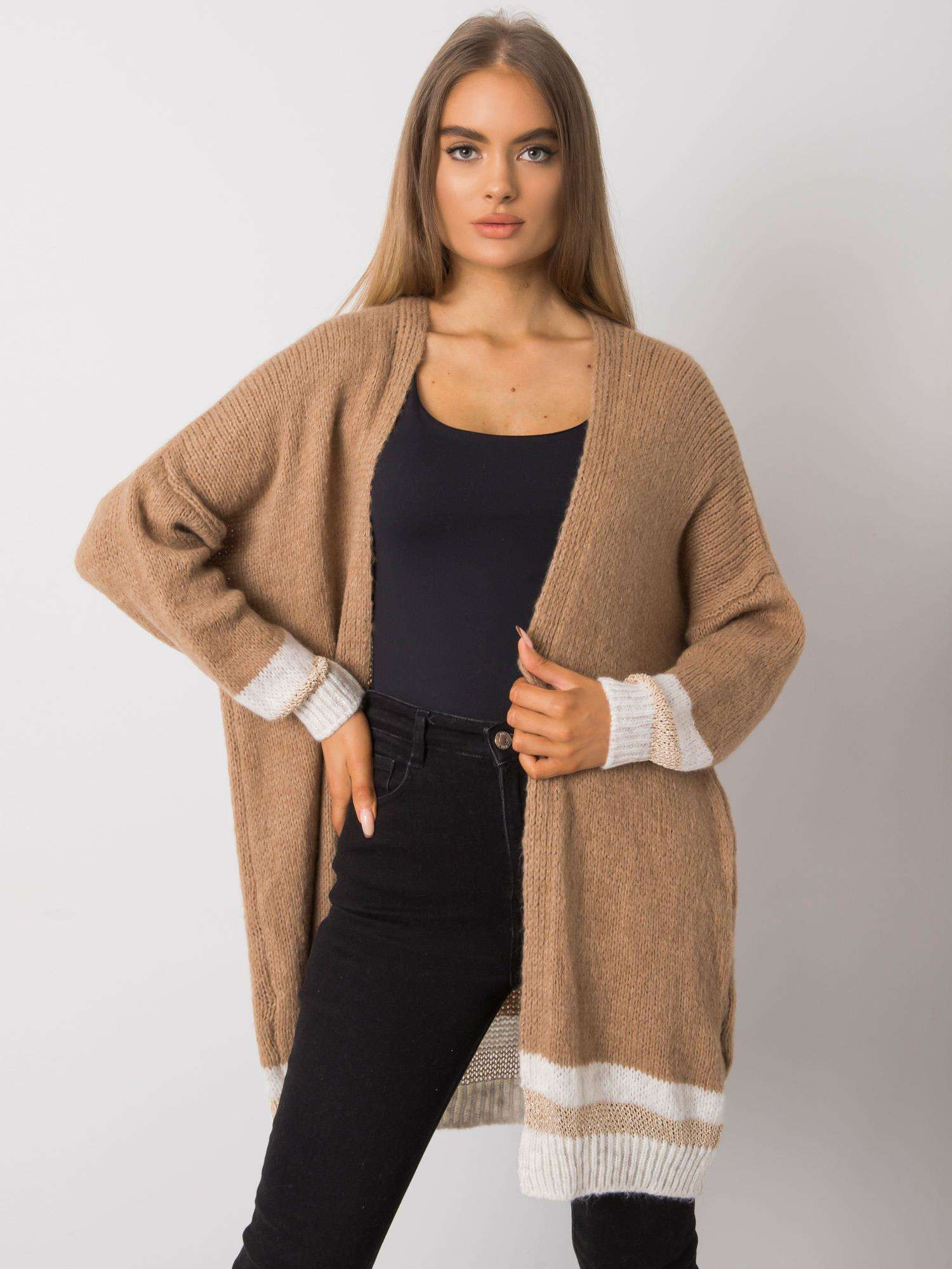 Och Bella Kardigan-TW-SW-BI-A21768.21 Barva: Béžová, Velikost: UNI