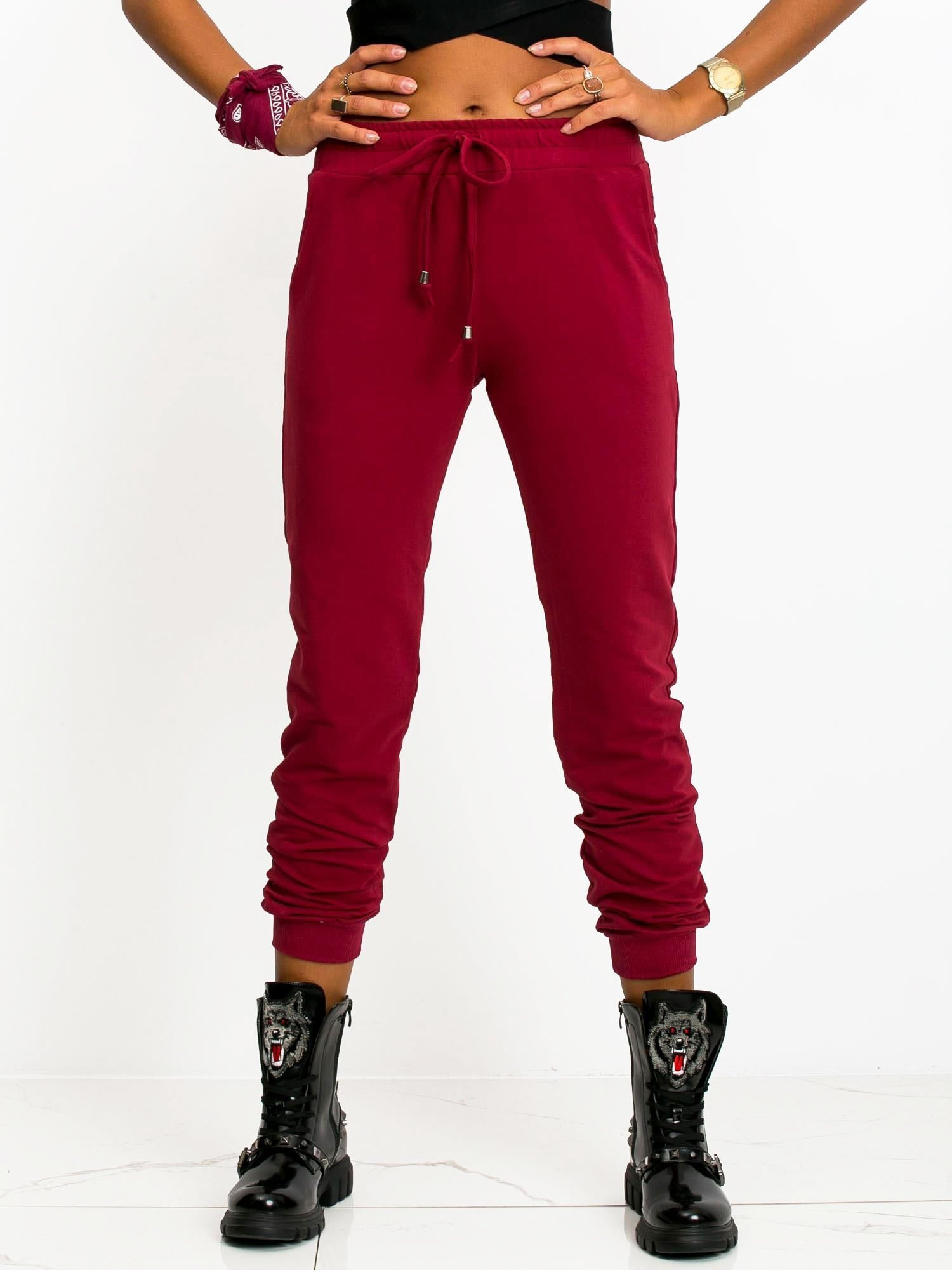 Dámské tepláky RV-DR-5040.04X BASIC FEEL GOOD Barva: Bordó, Velikost: XL