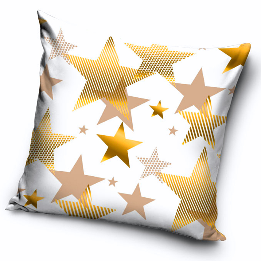 TipTrade Vánoční povlak Zlaté hvězdy Varianta: Vánoční povlak Zlaté hvězdy 40x40 cm
