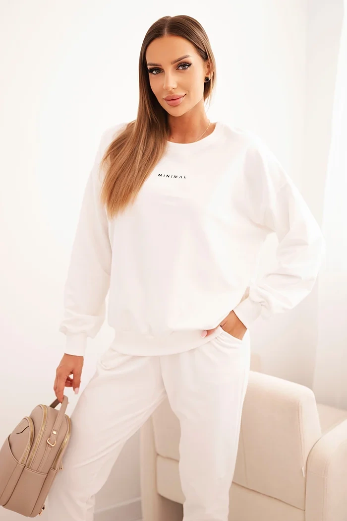 Dámská bavlněná souprava s potiskem Minimal ecru UNI