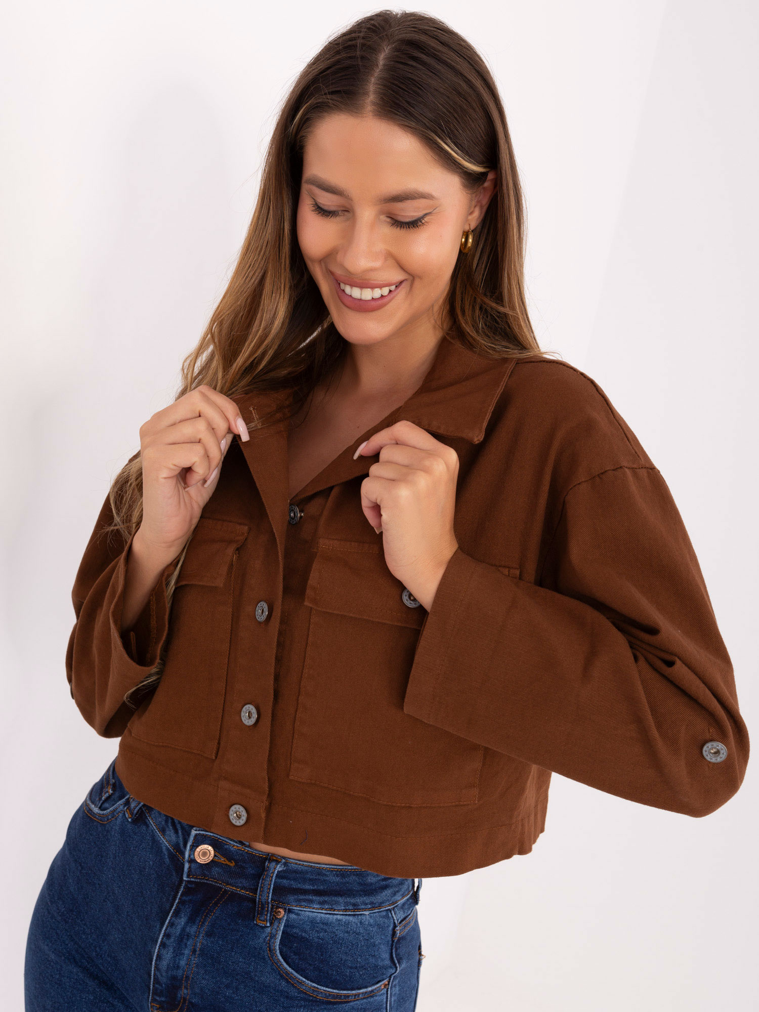 RUE PARIS Bunda -IT-KR-FL7029.72 Barva: Béžová - světle, Velikost: UNI