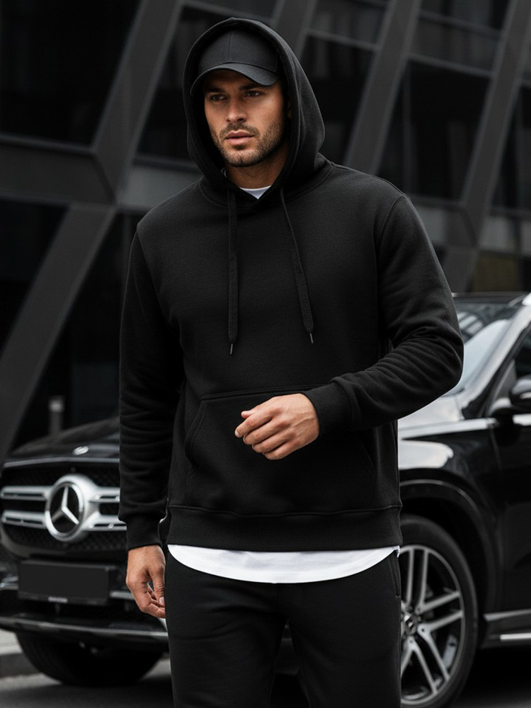 Černá pánská mikina s kapucí BX2028 XL