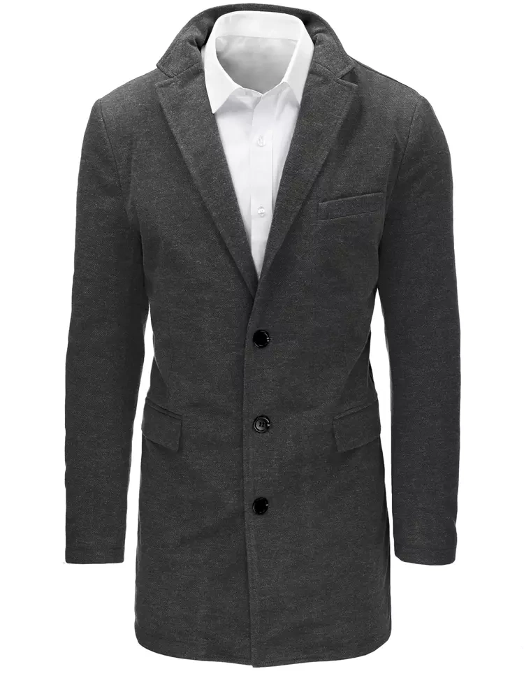 Pánský šedý kabát Dstreet CX0441 Velikost: XL