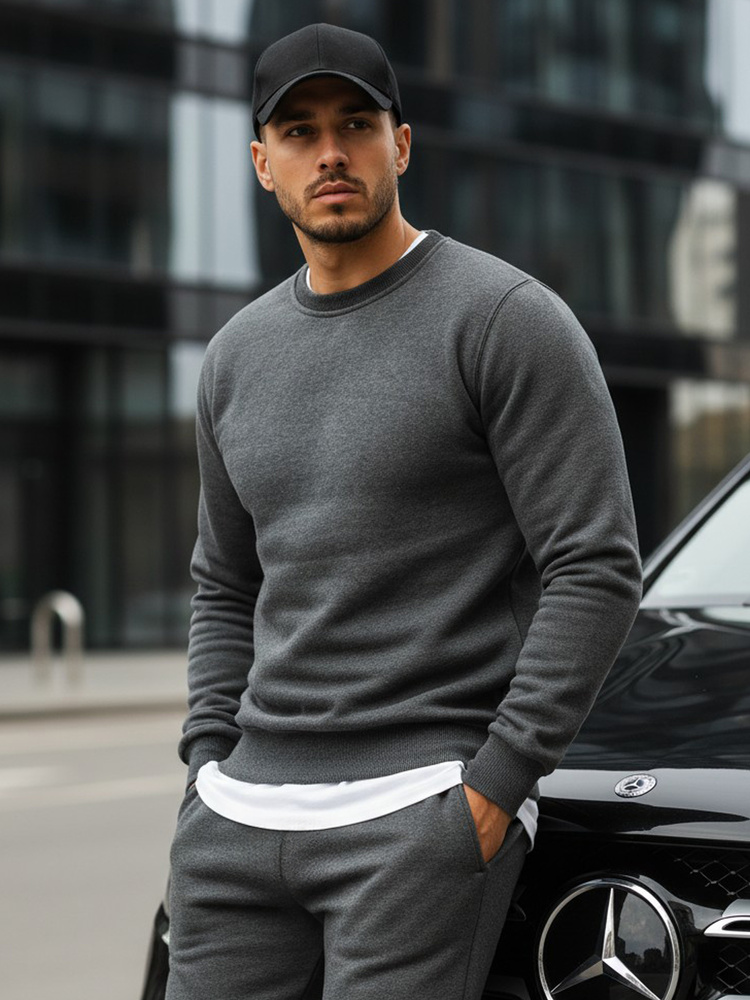 Antracitová pánská mikina BX2405 M