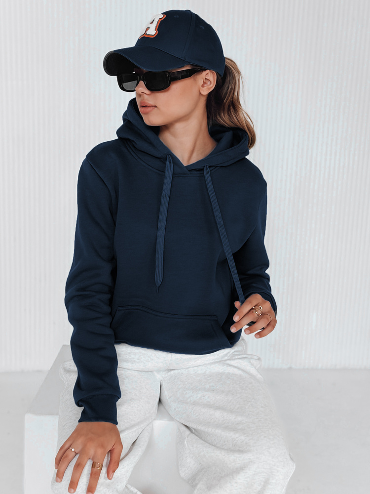 Dámská mikina BASIC s kapucí tmavě modrá BY0561 Velikost: L