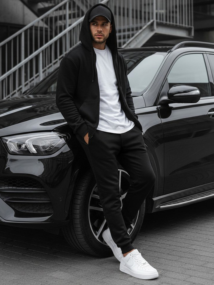 Černá pánská mikina na zip BX2192 L