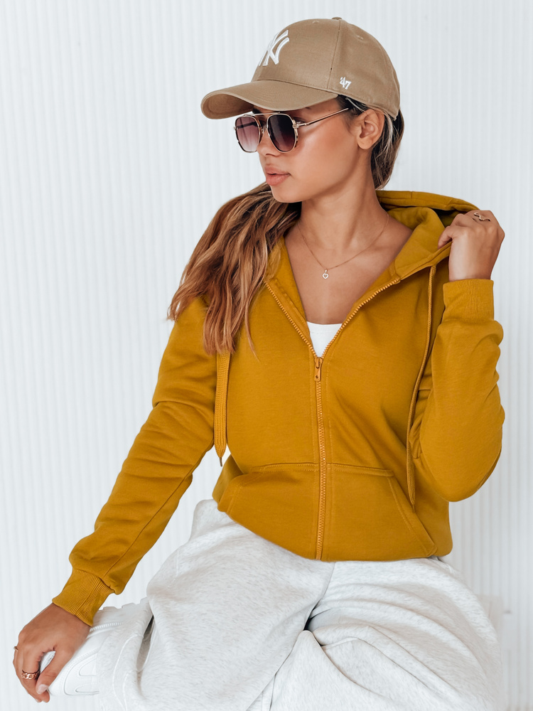 Dámská mikina s kapucí tmavě šedá Dstreet BY0232 Barva: Hnědá, Velikost: L