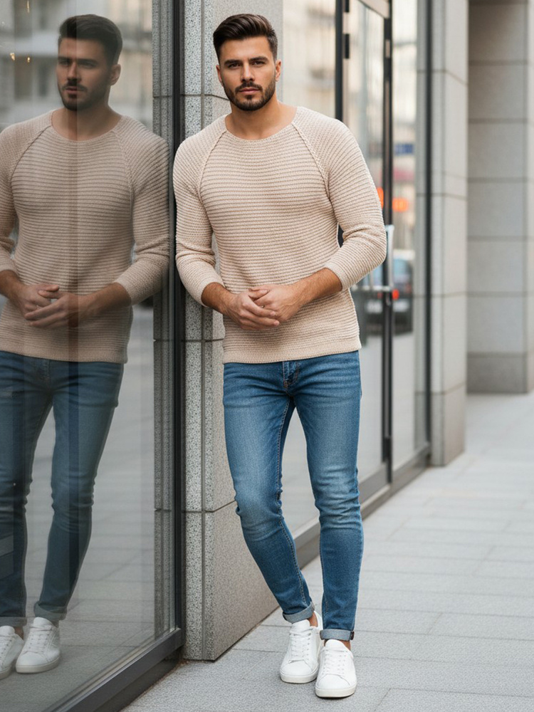 Pánský svetr béžový WX1578 S