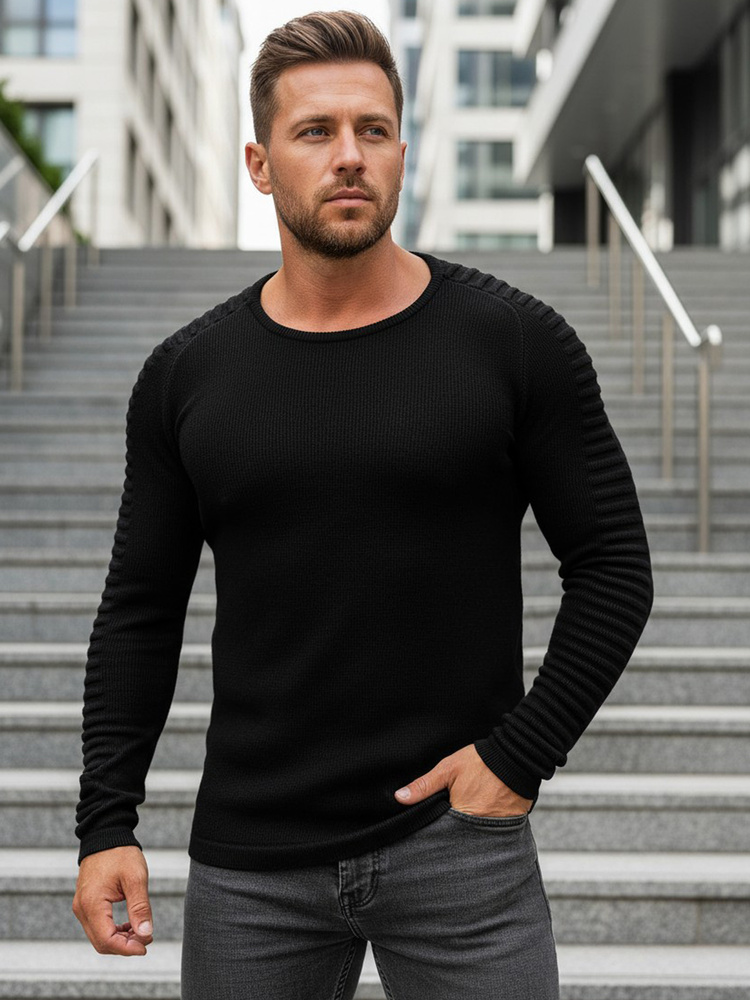 Černý pánský svetr WX1605 XL