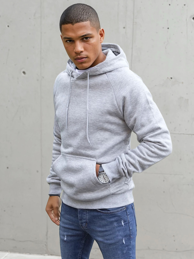 Pánská světle šedá mikina Dstreet BX5481 XXL
