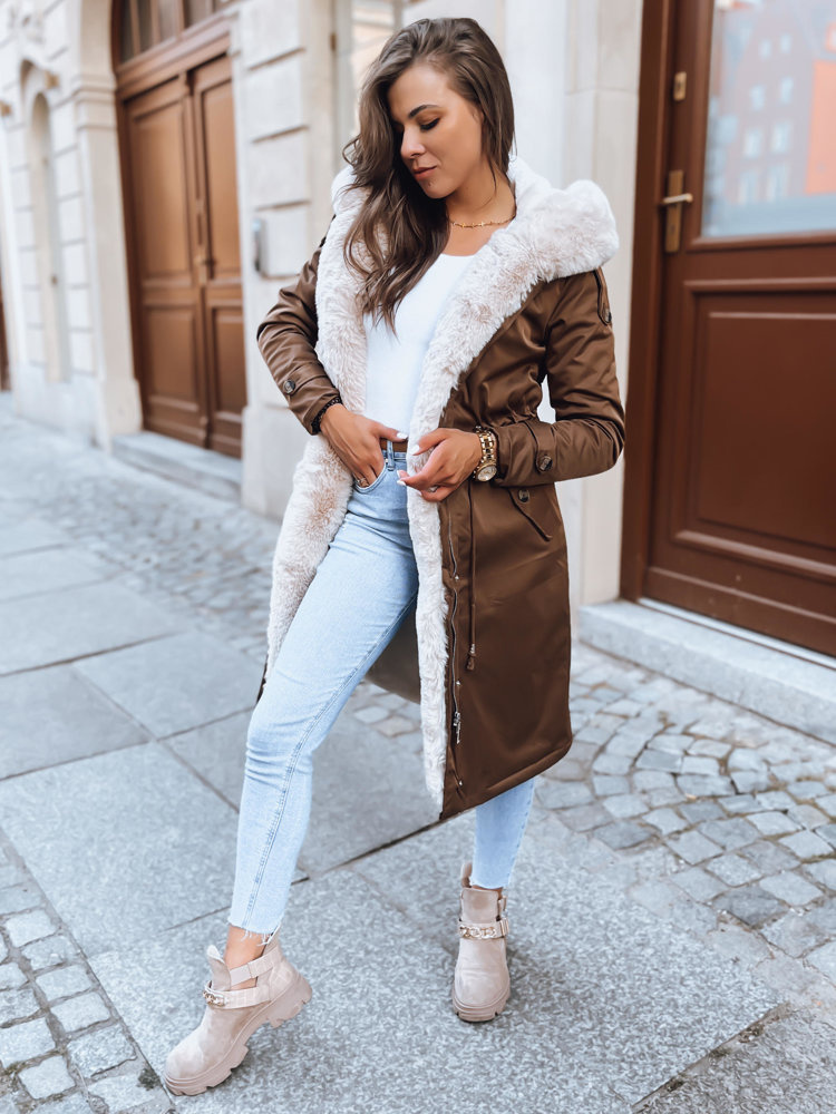 HARPERSOFT coffee Dstreet dámská zimní parka TY3686 Velikost: L