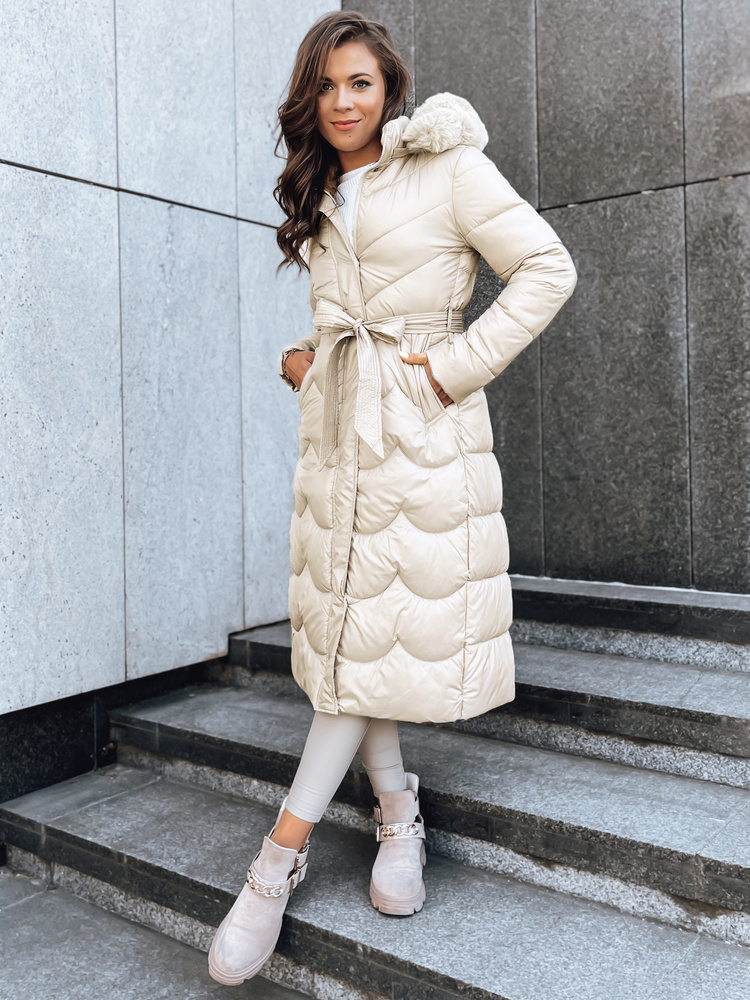 Dámský zimní kabát SCARLET Barva kamelová DSTREET TY3805 Barva: Bílá, Velikost: M