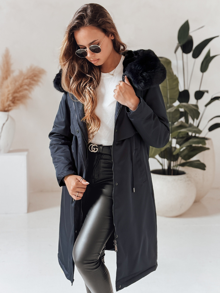 LUSTER dámská zimní bunda parka, tmavě modrá, Dstreet TY4018 Velikost: XXL