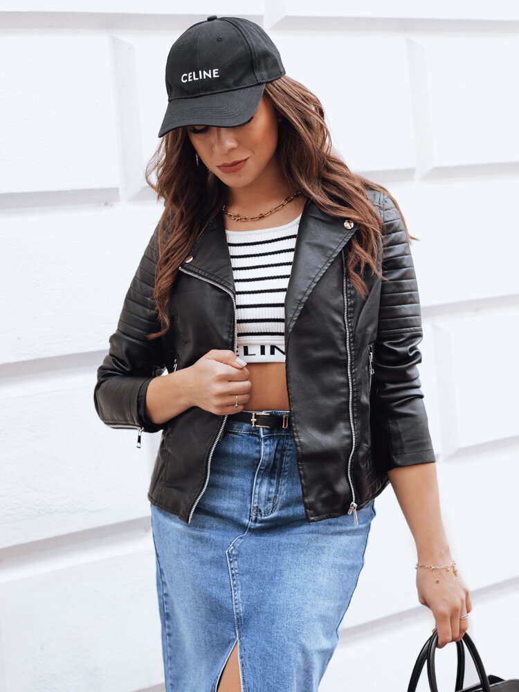 Dámská koženová bunda GLIMMERS Barva černá DSTREET TY3959 Barva: Černá, Velikost: S