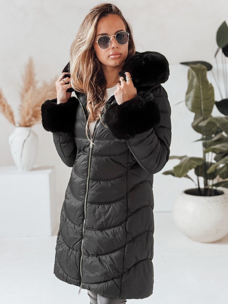 Dámská prošívaná zimní bunda MOON černá Dstreet TY4051 XL