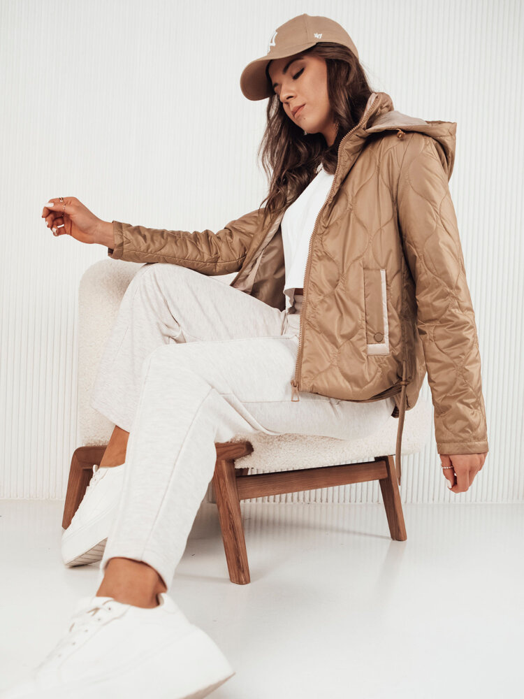 Dámská prošívaná bunda MAXWELL zlatá Dstreet TY4110 Velikost: L