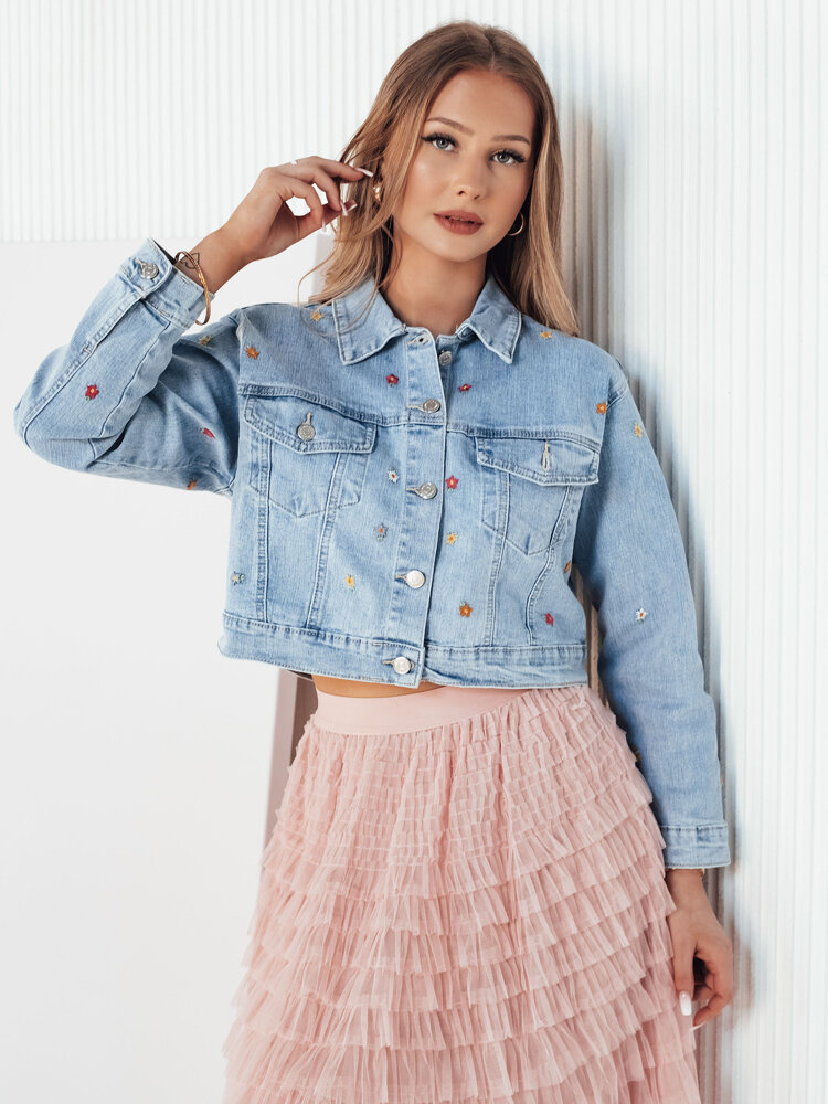 Dámská džínová bunda FINSEI Barva modrá DSTREET TY4166 Barva: Modrá - světle, Velikost: L