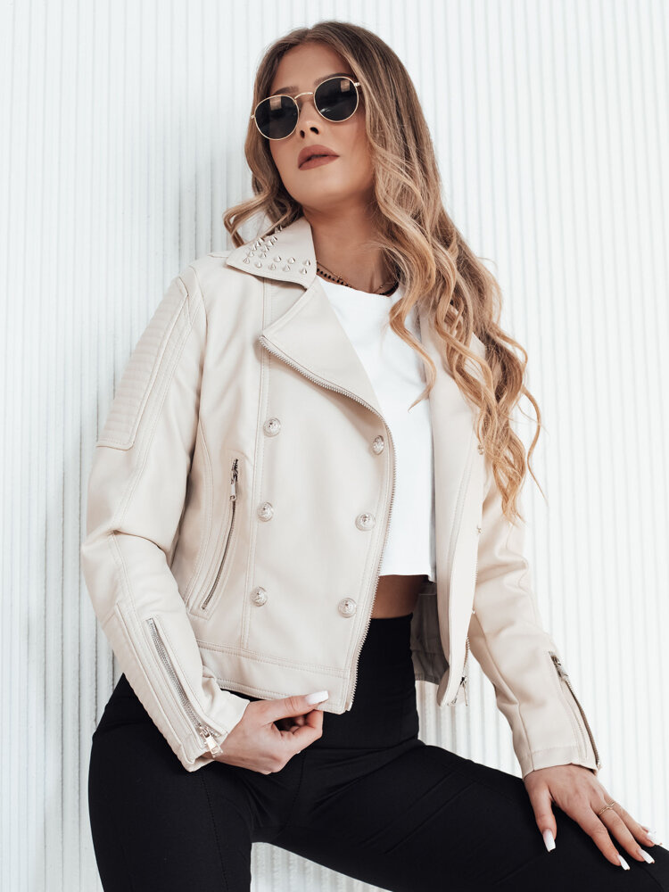 Dámská kožená bunda TRUCCO béžová Dstreet TY4179 S