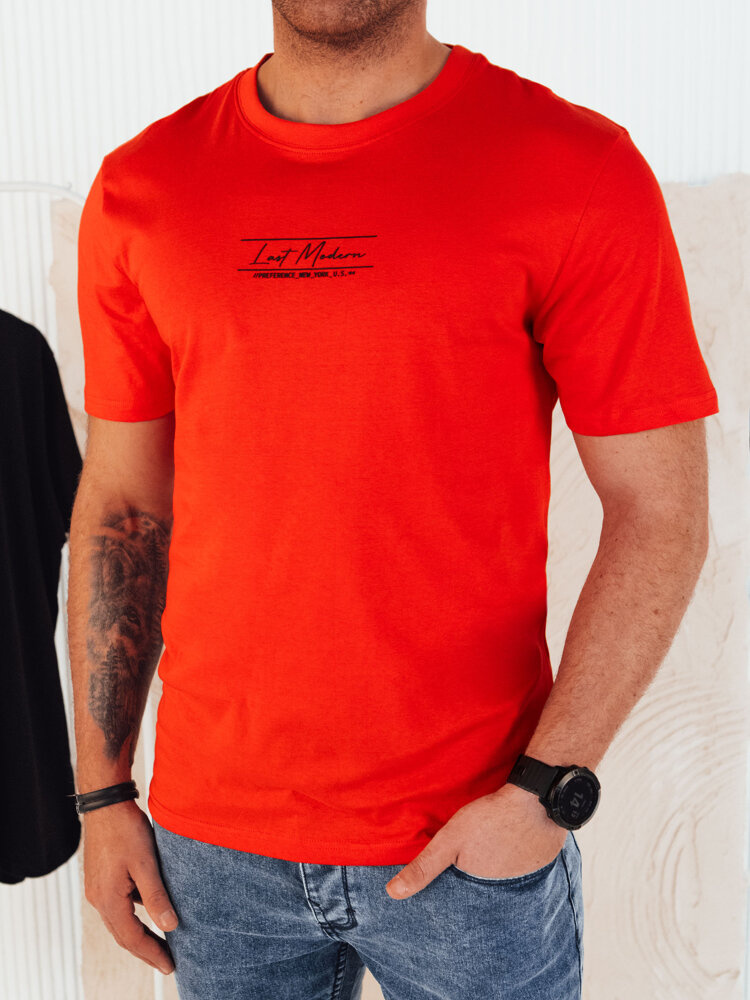 Pánské tričko s oranžovým potiskem Dstreet RX5473 XL