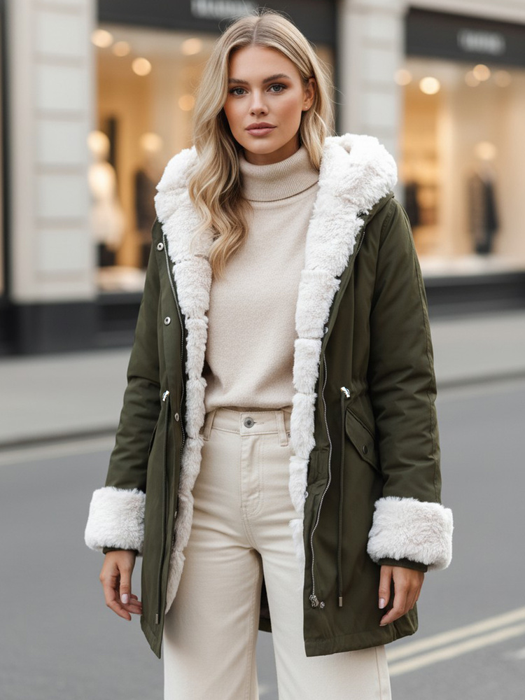 Dámská zimní parka STARBURST zelená Dstreet TY4763 M