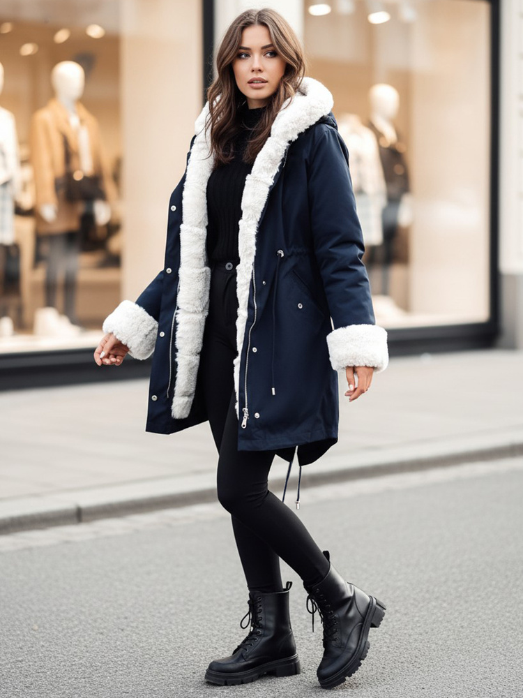 Dámská zimní parka STARBURST tmavě modrá Dstreet TY4764 XL