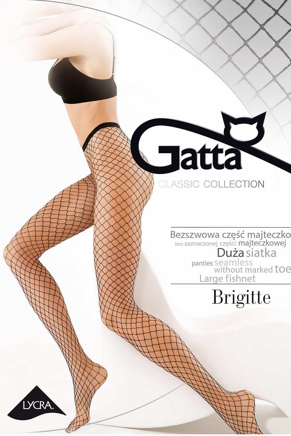 Síťované punčocháče Gatta Brigitte 05 Barva: Černá, Velikost: 3-4