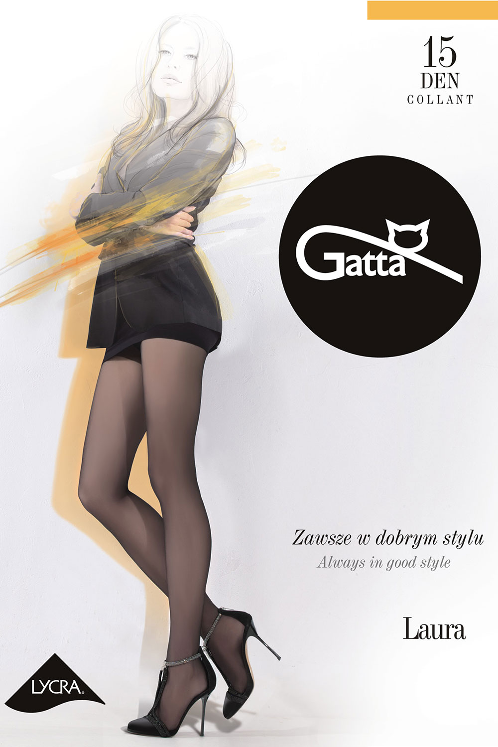 Silonkové punčocháče Gatta Laura 15 Barva: Černá, Velikost: 4-L